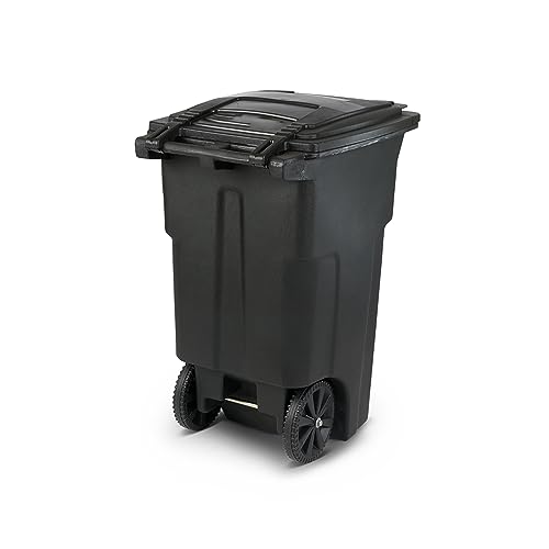Batane 64 Gallon Black Garbage Can With Wheels And Lid thumb #1
