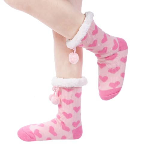 Image of Chassic Sherpa Lined Slipper Socks for Women, Non-Slip Cozy Winter House Socks, Soft Fuzzy Socks, Christmas Gifts for Women & Ladies Stocking Stuffers