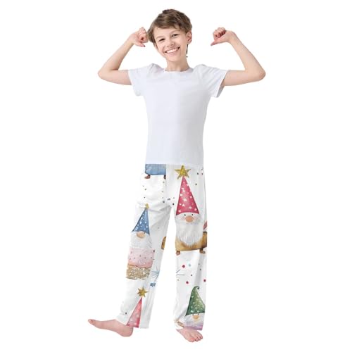 Gnome with Birthday Hat Boys Long Pants Soft Trousers Elastic Waist Kids Lounge Bottoms with Pockets S-XL3