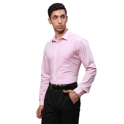 Image of Park Avenue Men's Pure Cotton Structure Pattern Slim Fit Semi Cutaway Collar Full Sleeve Formal Shirt
