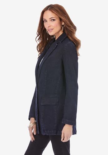 Roaman's Women's Plus Size Denim Boyfriend Blazer3