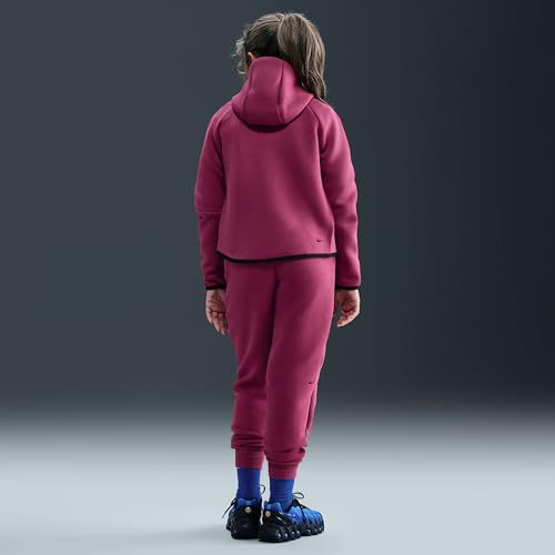 Nike Sportswear Tech Fleece Girls' Full-Zip Hoodie (Sweet Beet/Black/Black)2