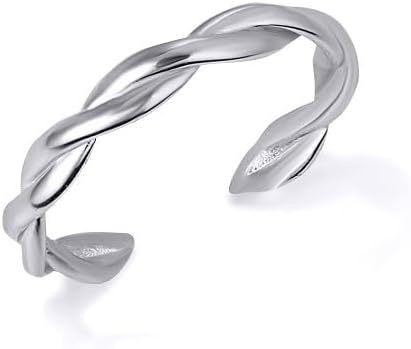 10K Yellow, White, or Rose Gold 2.5mm Rope Twist Adjustable Toe Ring for Ladies - Choice of Metal