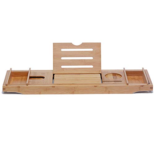 Plateau de baignoire en bambou réglable MU, pont de bain extensible antidérapant pour tout baquet
