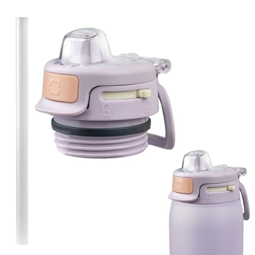 TERPINK 1 Pack Replacement Lid for Ello Pop & Fill Stainless Steel Water Bottle 22oz 32oz 40oz Leak Proof Locking Spill Proof Lid BPA-Free Bottle Top Cap Accessories (Purple)