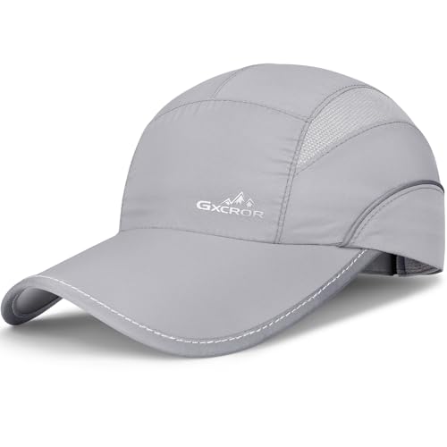 Image of GXCROR Quick-Dry Running Hat for Men & Women - UPF 50+ Breathable Mesh, Reflective Sports Cap for Outdoor, Hiking