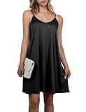 NINEXIS Women's Basic Spaghetti Strap Cami Tank Tunic Dress