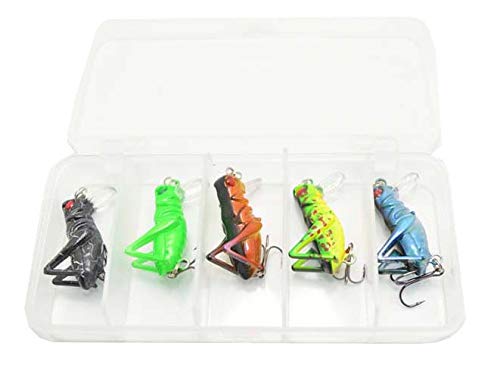 Piedrunner Fishing Lure, Fishing Lure 5pcs Locust, Fish Lure, Artificial Bait Lure, Hard Lure (Group 02)