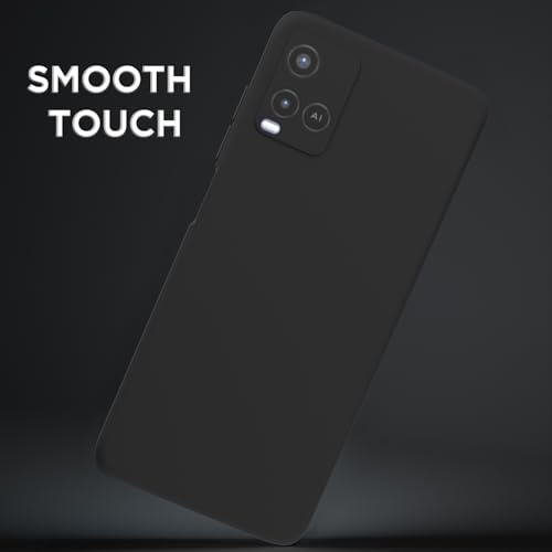 Image of Outlouders Back Cover for Vivo Y21 2021 / Vivo Y33s | Camera Protection | Durable Soft Matte Silicone Bumper Case (Black)