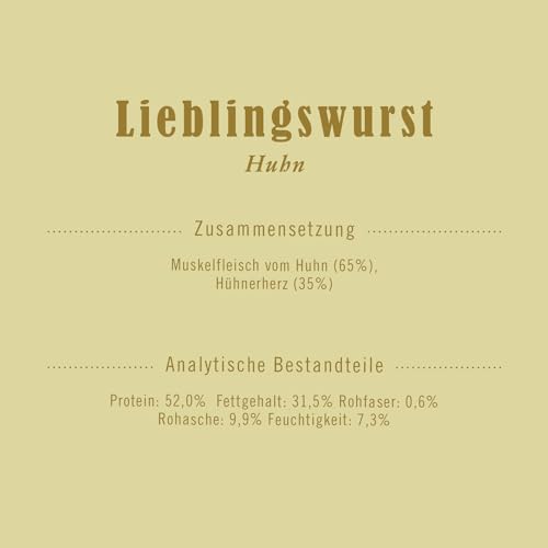 Terra Canis - Lieblingswurst,170g I Luftgetrocknete Wurst vom Metzger I Premium Snack für Hunde in 100% Lebensmittelqualität Aller Rohstoffe I Getreidefrei & glutenfrei (Huhn)