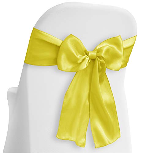 Lann's Linens - 50 Elegant Satin Wedding/Party Chair Cover Sashes/Bows - Ribbon Tie