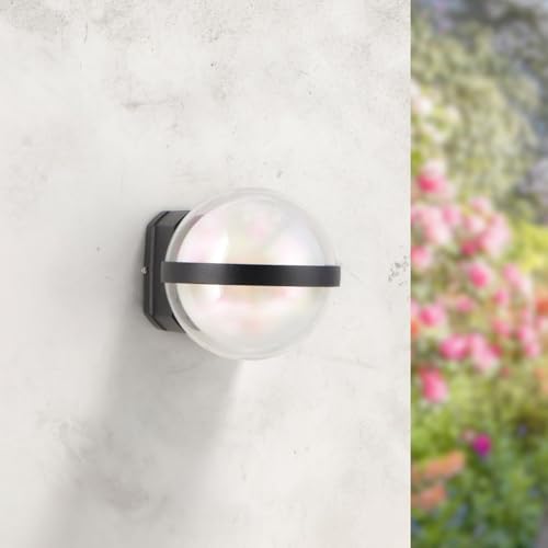 M Ledme   Aplique de Pared Led World 10W, 3000k Blanco cálido, 920lm, Ángulo de iluminación 180, IP54 Impermeable, ideal iluminación para Exterior, Jardín, Terraza, Patio. LM6162