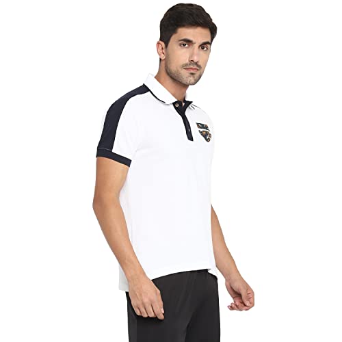 Image of OFF LIMITS Men Colourblocking Varsity Cotton Polo T- Shirt