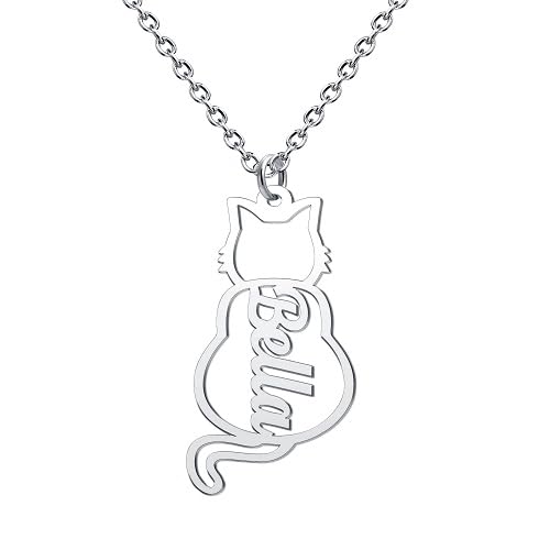 Custom Cat Name Necklace Gold Plated Personalized Dog Pet Nameplated Neckalces for Women Cute Animal Gift for Girls2
