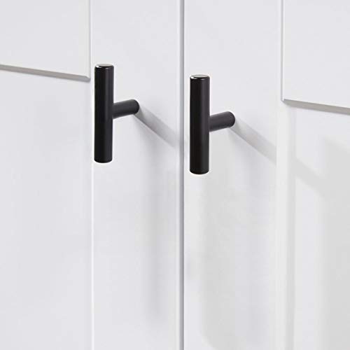 5 Pack Black Cabinet Knobs - DIYZON Stainless Steel Modern Style Cabinet Handles - 50mm Kitchen Cabinet Hardware Single Hole Drawer Knobs