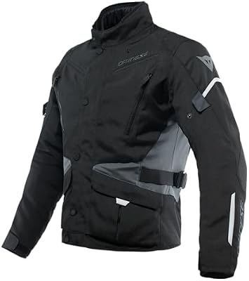 Dainese - Tempest 3 D-Dry, Chaqueta de moto Touring para Hombre, Impermeable, Forro Térmico Desmontable, Protectores de Hombros y Codos, Negro/Negro/Ébano, 54
