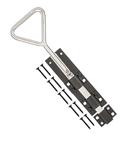 TERF® Heavy Duty Bow Handle Bolt 300mm (12 inch) Including Fixing Screw Bow Handle Drop Down Bolts Use for Garage Door Garden Gate Lock Shed
