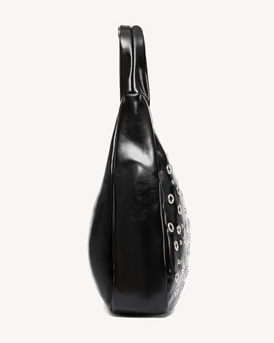 Image of NEWBELLA Women's Hobo Purse - Faux Leather Shoulder Bag & Tote Handbag, Spacious Work Bag for Commute & Daily Use (Dark Black)