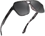 GLINDAR Men's Women's Polarized Aviator Sunglasses Vintage Oversized Square Glasses