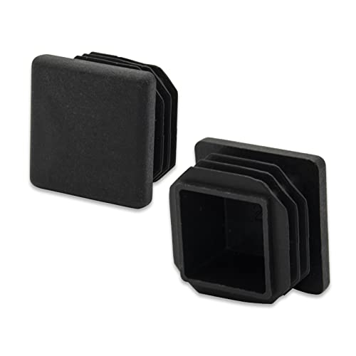 Image of Flyshop 28 x 28 mm, 1.1 inch x 1.1 inch Black Plastic Hole Plugs Square Tubing End Caps Tube Inserts Durable Furniture Glide for Chair Table Stool Leg 8 Pack