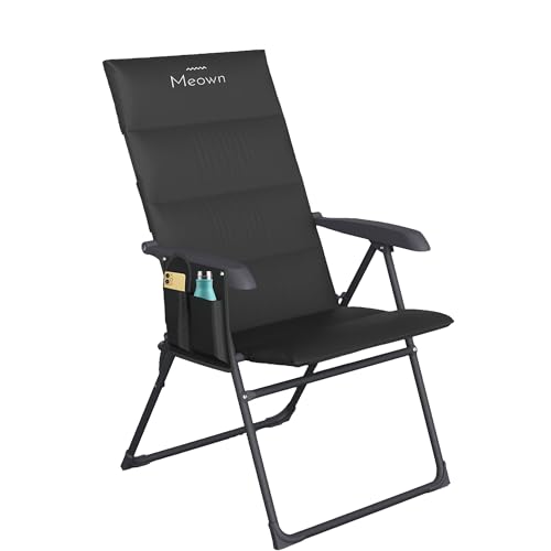 Meown Zero Gravity Camping Chair, 5-Position Reclining Garden Lounger, Black