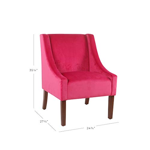 Image of HomePop Classic Swoop Arm Accent Chair - Pink