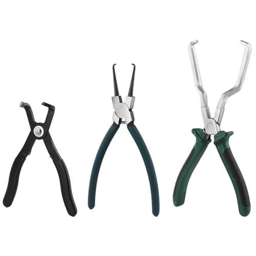 QWORK® 3 Piezas Alicates para Línea de Combustible y Línea 9 Pulgadas, Alicates de Desmontaje para Automóvil