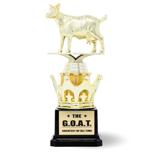 goat trophy - goat - greatest of all time funny trophy award with option for custom plate - appreciation gift for boss coworker friend - league champion award winner