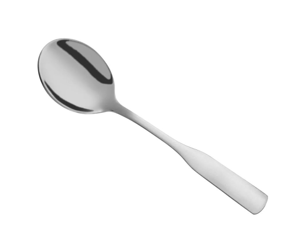 Soro Essentials- Set of 24 Stainless Steel Boston Bouillon Spoon- Serving Utensils Serving Flatware Cutlery Kitchen Tableware Buffet Serving Utensils for Home Kitchen and Restaurant