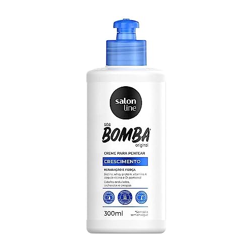 Linha Tratamento (SOS Bomba de Vitaminas) Salon Line – Crema para Pentear Explosao De Forca 300 ml – (Tratamiento de línea de salón (bomba de vitaminas SOS) – Crema de peinado Power Explosion 10.14