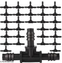 Drip Irrigation Accessories Lary Tee Joint-Inner Diameter 8mm Tee Connectors for Drip Watering Pipe Tee Joiners Drip Irrigation Tools Pipe Joint T Connectors for Home Gardeing Farming(Pack of 15)-image-21