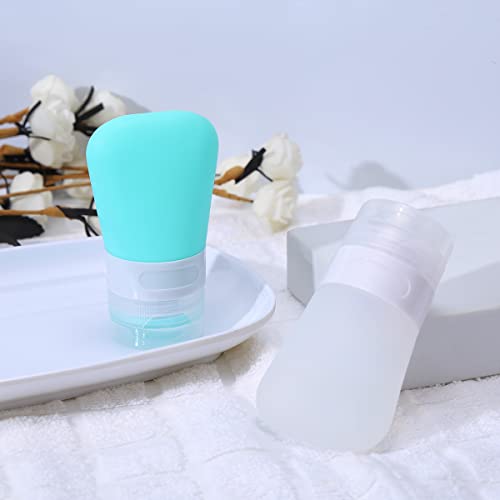 2 Pcs Silicone Travel Bottles,1.3oz Leak Proof Refillable Squeeze Containers with Transparent Carry Bag,Small Empty Travel Size Bottles for Shampoo,Conditioner,Lotion,Toiletries4