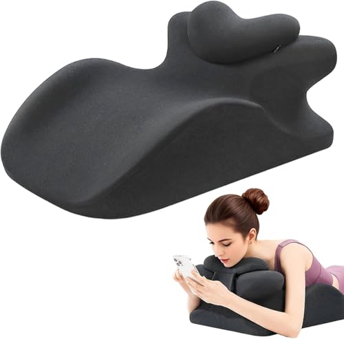 Image of FOVERA Memory Foam Ergonomic Prone Pillow for Sleeping, Wedge Pillow for Bed, Reading, Back Pain, Acid Reflux & Leg Elevation, Ideal for Prone Sleeping & Massage, Washable Cover