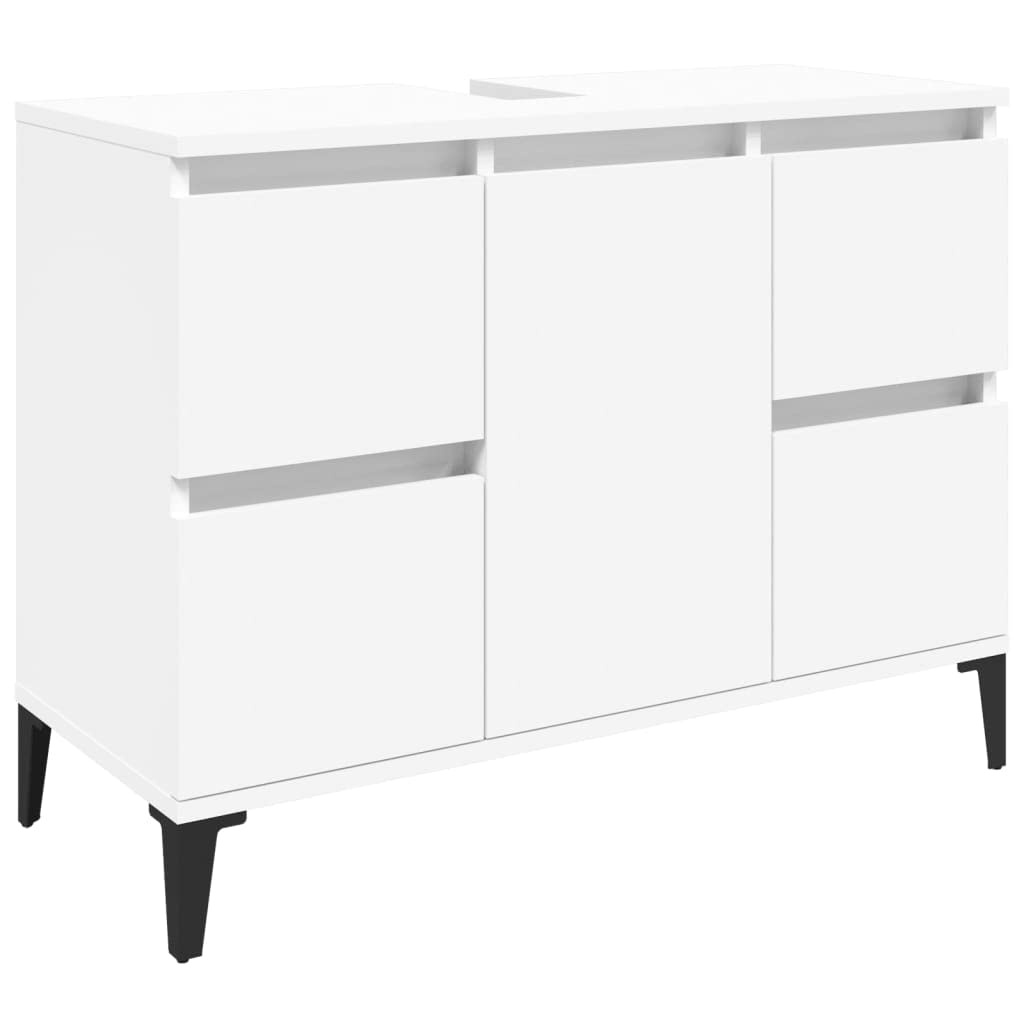 Mobili,Set di mobili,Set di mobili da bagno,Set di mobili da bagno 3 pezzi in legno bianco ingegnerizzato