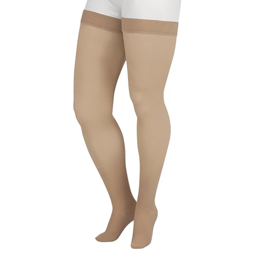 Image of Juzo Soft 2001 Thigh-High, 20-30 mmHg, Closed Toe Compression Stocking - Men & Women, Petite