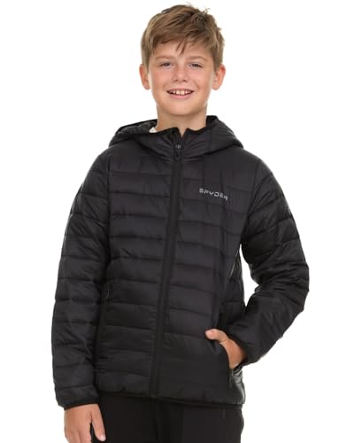 Spyder Packable Boys Puffer Jacket with Hood, Lightweight Boys Winter Jacket
