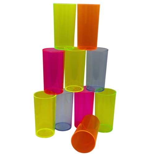 UV FLOOR - 10 verres Long Drink Fluo Long Drink - 29cl -Gobelet Réutilisable pour Fête et Soirée Fluo - Plastique Rigide