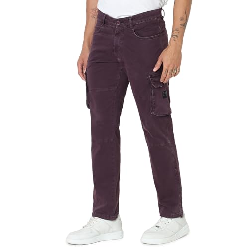 Image of Spykar Men's Regular Cargo Pants