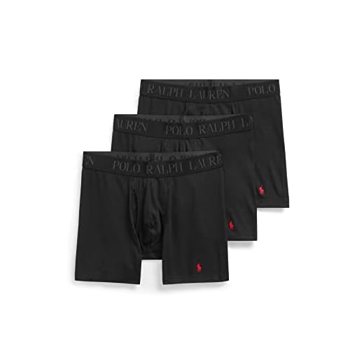 POLO RALPH LAUREN Men's 4D Flex Cooling Cotton Modal Trunks & Boxer Briefs 3-Pack, Polo Black/Red, Large