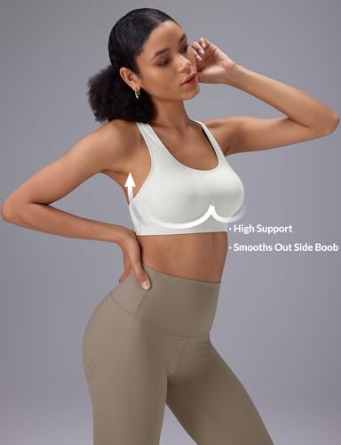 Image of baleaf Sweatleaf Adjustable Sports Bras for Women, Padded Racerback Yoga Bra, High Impact Molded Cup Workout Bra
