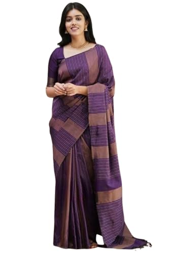 SGF11 Women's Kanjivaram Soft Silk Handloom Saree Golden Zari With Blouse Piece product image 5