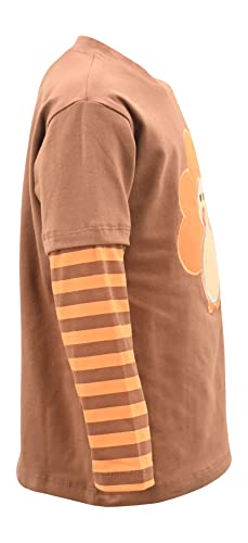 Image of Unique Baby Boys Shirts for Kids and Toddlers Striped Layered Long Sleeve with Embroidery