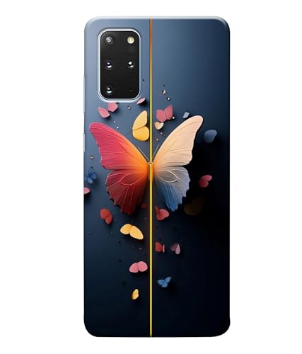 Image of Stylish Butterfly Printed Hard Back Case Cover Compatible for Samsung Galaxy S20 Plus (Multicolor) - D1665