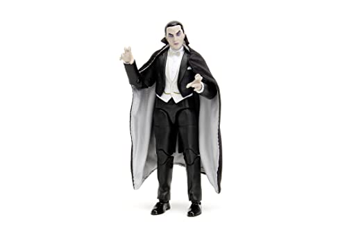 Jada- Figura articulada Bela Lugosi Drácula, 15cm, Packaging Premium Coleccionista, Manos y Cabeza Intercambiables, 20 Puntos Articulados, Monsters Universal, A partir de 13 Años (253251020)