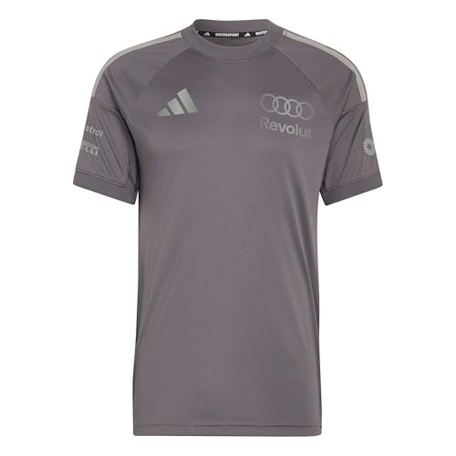 adidas Herren Audi Formula One Team Driver Jersey Replica Short Sleeve Men, Grey strata/Iron met., L