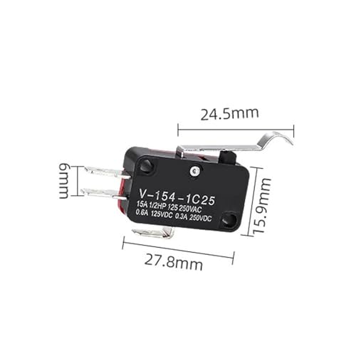 Interruptores momentáneos con rodillo V-154-1C25 para reparar impresoras 3D y domótica doméstica 3