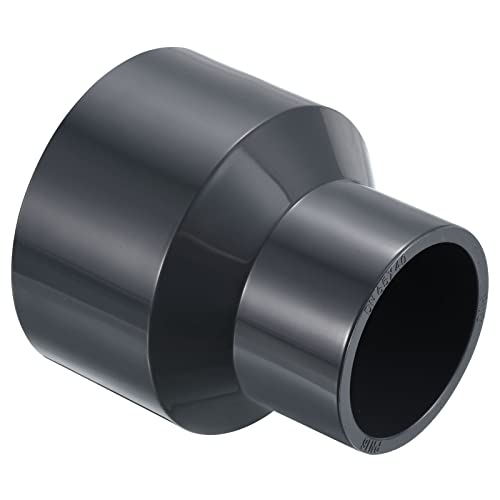 PATIKIL PVC Reducer Pipe Fitting 3x2 Inch Socket, Straight Coupling Adapter Connector, Grey, 3x2"