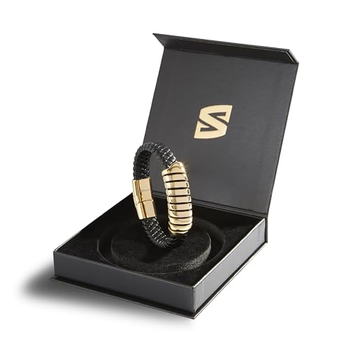 Image of SERASAR Premium Leather Bracelet Men | Stainless Steel Magnetic Clasp | Three Colors | Jewelry Box Included