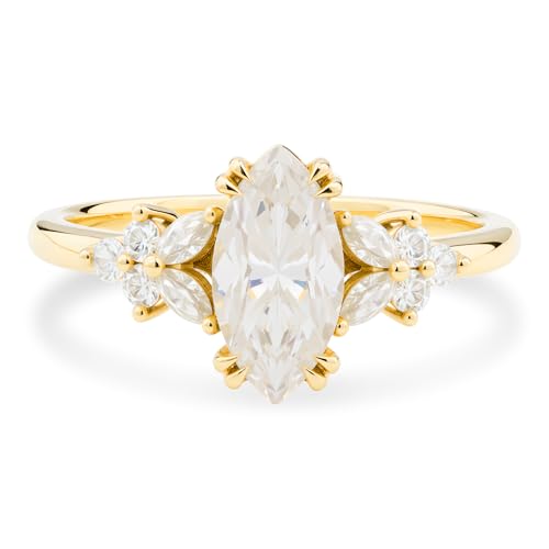 Engagement Rings for Women, Marquise 1CT Moissanite Rings 925 Sterling Silver Ring Wedding Bands for Women Anniversary Promise Rings for Her, Wedding Ring Size 3-10