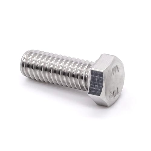 Image of 1 /2-13 x 1 (6 pcs) Stainless Steel Hex Head Screws Bolts (3 /8 inch to 6 inch Available), 18 /8 Stainless Steel 304, Fully Threaded, Machine Coarse Thread, No Coating, Plain Finish